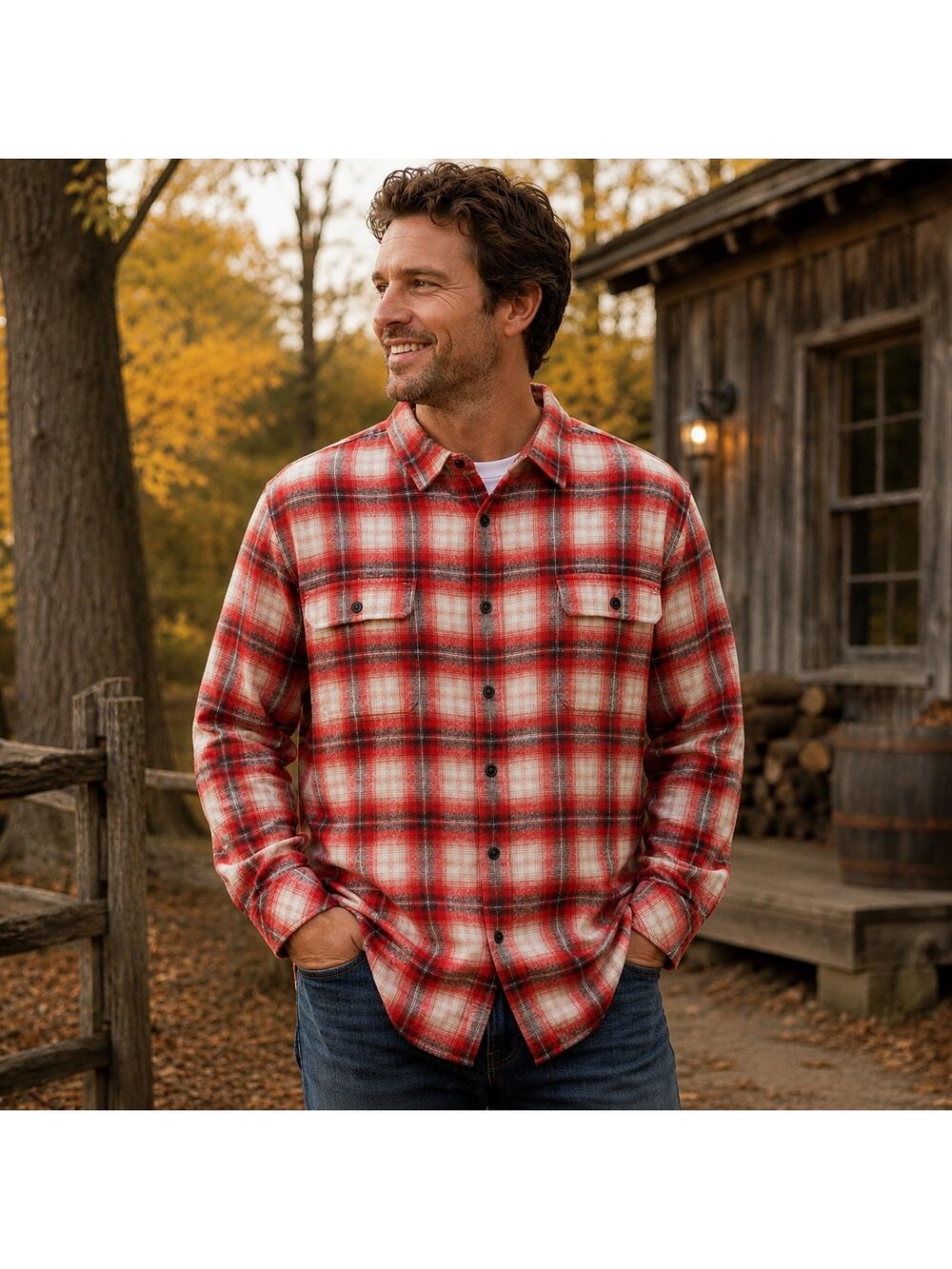 NWT Lucky Brand Mens XL Red Plaid Flannel Shirt Classic Fit Button Front Cotton